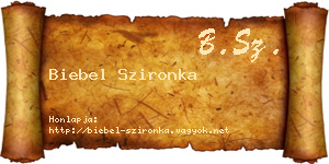 Biebel Szironka névjegykártya